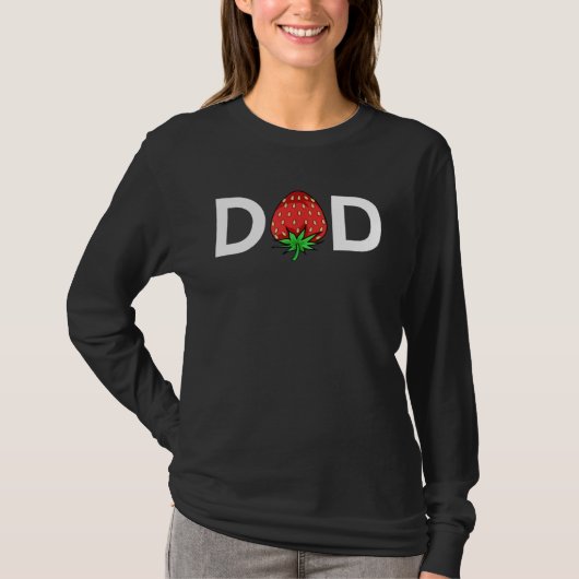 For Dad Cute Strawberry Dad T-shirt (Voorkant)