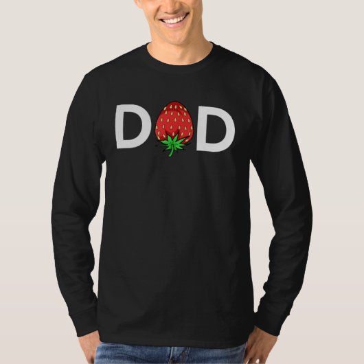 For Dad Cute Strawberry Dad T-shirt (Voorkant)