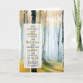 for Dad on his Birthday Outdoors with Birch Tree  Kaart