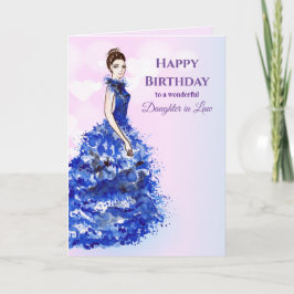 For Daughter in Law on Birthday Sparkly Blue Gown Kaart