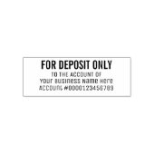 For Deposit Only Basic Business Office Bank Custom Zelfinktende Stempel (Design)