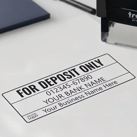 For Deposit Only Business Logo Modern Professiona Zelfinktende Stempel
