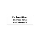 For Deposit Only Business Name Account Number Bold Zelfinktende Stempel (Design)
