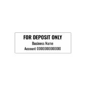 For Deposit Only Business Name Bank Account Number Zelfinktende Stempel (Design)