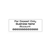 For Deposit Only Sci Fi Font Business Name Account Zelfinktende Stempel (Design)