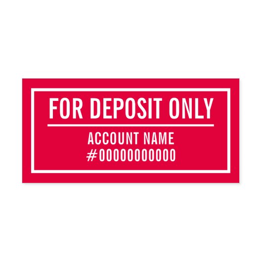 For Deposit Only Zelfinktende Stempel (Design)