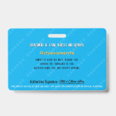 For Display Only Flying Car License Badge (Achterkant)