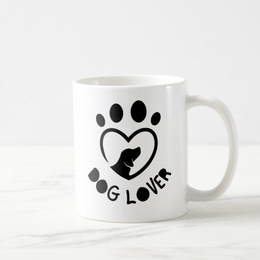 For dog lovers with the quote "Dog lover" Koffiemok (Rechts)