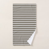 For Elegant Bathrooms – Taupe & White Striped  Bad Handdoek (Handdoek)
