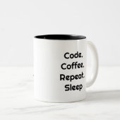 For Engineers – Code. Coffee. Sleep Coffee Mug Tweekleurige Koffiemok (Voorkant rechts)