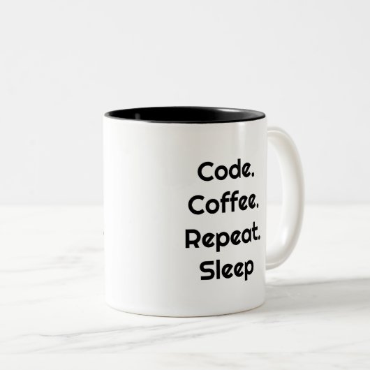 For Engineers – Code. Coffee. Sleep Coffee Mug Tweekleurige Koffiemok (Voorkant rechts)
