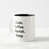 For Engineers – Code. Coffee. Sleep Coffee Mug Tweekleurige Koffiemok (Voorkant links)