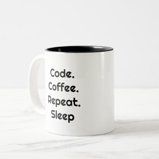 For Engineers – Code. Coffee. Sleep Coffee Mug Tweekleurige Koffiemok (Voorkant links)