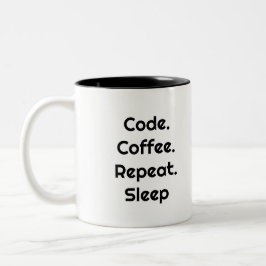 For Engineers – Code. Coffee. Sleep Coffee Mug Tweekleurige Koffiemok