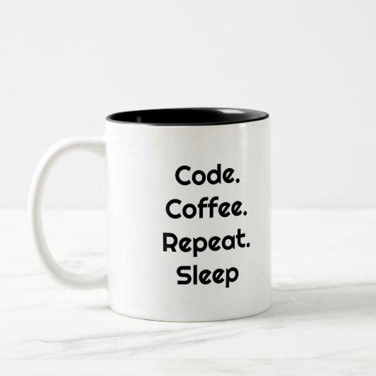For Engineers – Code. Coffee. Sleep Coffee Mug Tweekleurige Koffiemok (Links)