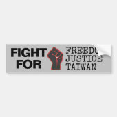 For Freedom Justice Taiwan Bumpersticker (Voorkant)
