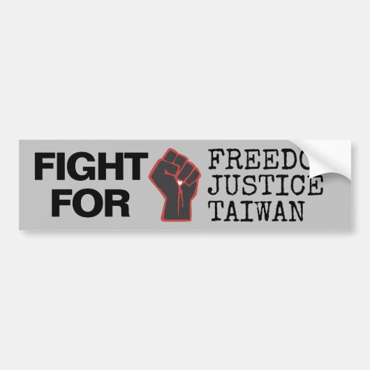 For Freedom Justice Taiwan Bumpersticker (Voorkant)