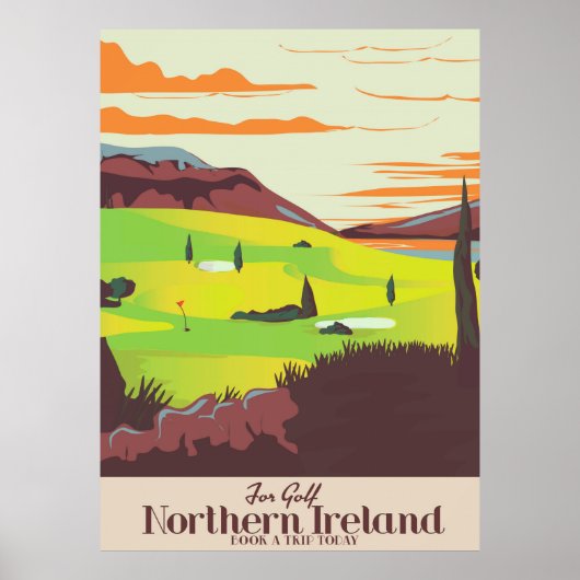 "For Golf" Northern Ireland Travel poster (Voorkant)