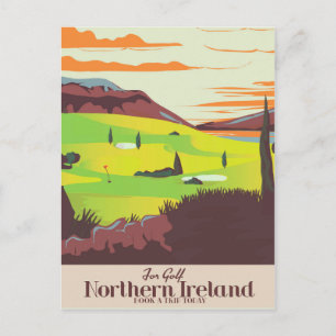 "For Golf" Northern Ireland Travel poster Briefkaart
