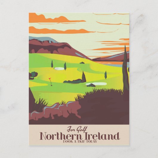 "For Golf" Northern Ireland Travel poster Briefkaart (Voorkant)