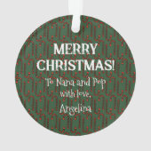 For Grandparents a Candy Cane Photo Christmas Ornament (achterkant)