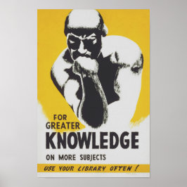 For Greater Knowledge Use Your Library Often - WPA Poster