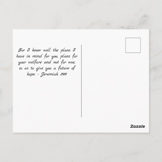 For I Know the Plans I Have For You Briefkaart (Achterkant)