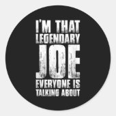 For Joe Name First Name Funny Joe Ronde Sticker (Voorkant)
