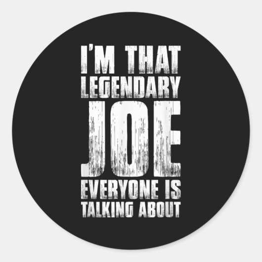 For Joe Name First Name Funny Joe  Ronde Sticker (Voorkant)