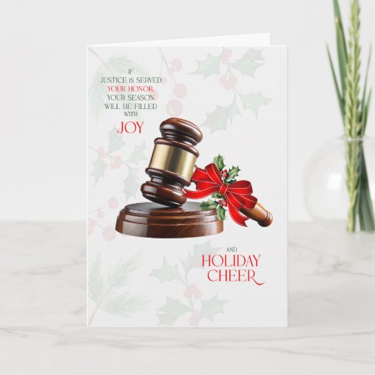 for Judge Judicial Gavel Verdict of Joy and Cheer Feestdagen Kaart (Voorkant)