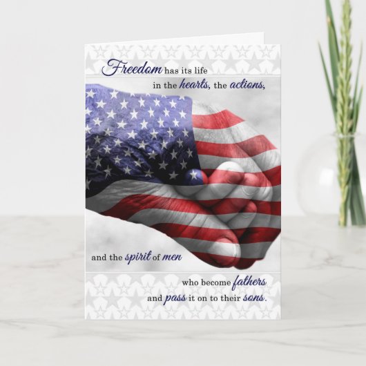 for Military Dad on Father's Day Patriotic Kaart (Voorkant)