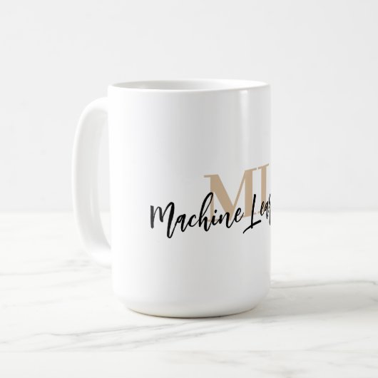 For ML Lovers & Tech Enthusiasts – White ML Mug 💻 Koffiemok (Voorkant links)