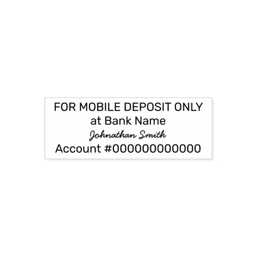 For Mobile Deposit Only Bank Account Signature Zelfinktende Stempel (Design)