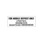 For Mobile Deposit Only (Bold) Bank Name Account Zelfinktende Stempel (Design)