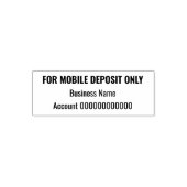 For Mobile Deposit Only Business Name Account No. Zelfinktende Stempel (Design)