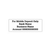 For Mobile Deposit Only Business Name for Bank App Zelfinktende Stempel (Design)