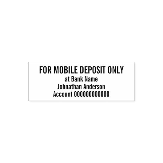 For Mobile Deposit Only Check Endorsement Bank App Zelfinktende Stempel (Design)