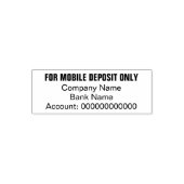 For Mobile Deposit Only Company Bank Name Account Zelfinktende Stempel (Design)