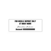For Mobile Deposit Only Cursive Name Bank Account Zelfinktende Stempel (Design)