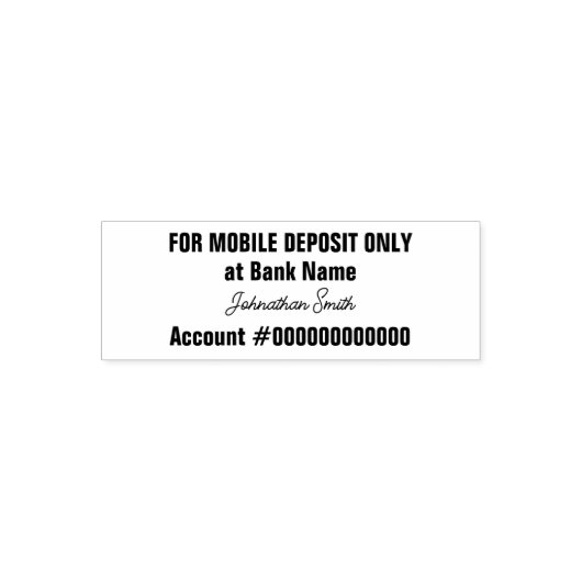 For Mobile Deposit Only "Signature" for Bank App Zelfinktende Stempel (Design)