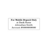 For Mobile Deposit Only Your Name Bank Account No. Zelfinktende Stempel (Design)