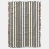 For Modern Comfort – Taupe & White Striped  Deken (Voorkant Verticaal)