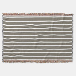 For Modern Comfort – Taupe & White Striped Deken