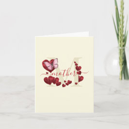 For Mom Butterfly Heart-Shaped Leaves Bouquet Kaart