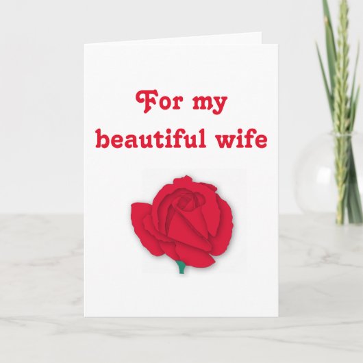 For My Beautiful Wife Valentine Greeting Cards Feestdagen Kaart (Voorkant)