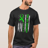 For My Brother Lymphoma Awareness Flag Green Ribbo T-shirt (Voorkant)
