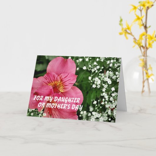 For my daughter on Mother's Day MOT. Kaart (Gele Bloem)