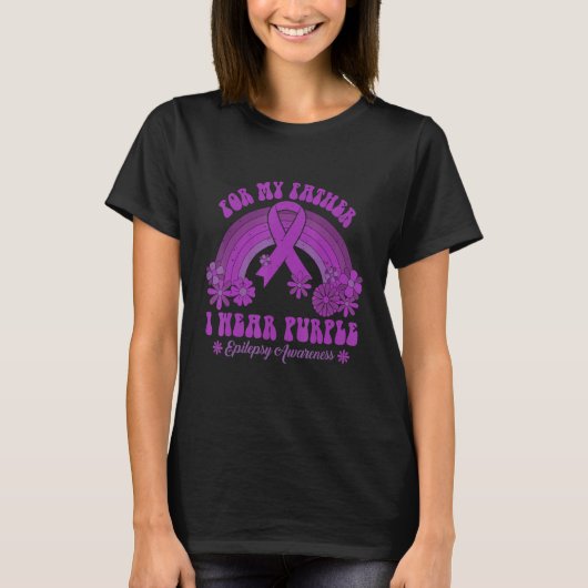 For My Father I Wear Purple Epilepsy Awareness Rai T-shirt (Voorkant)