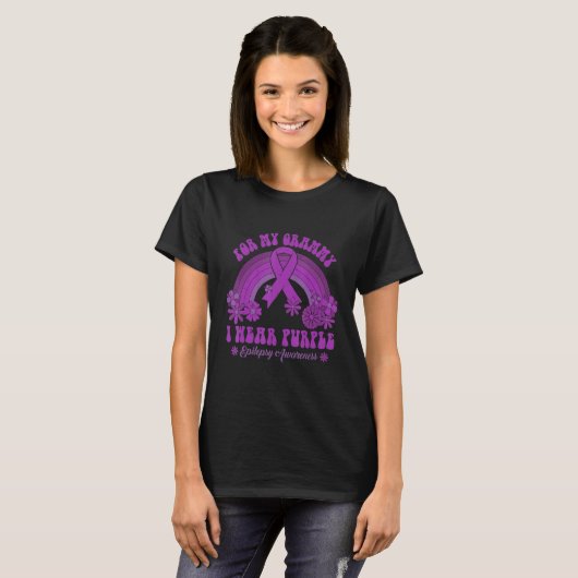 For My Grammy I Wear Purple Epilepsy Awareness Rai T-shirt (Voorkant volledig)