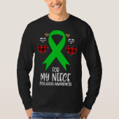 For My Niece Scoliosis Awareness Ribbon Leopard Bu T-shirt (Voorkant)